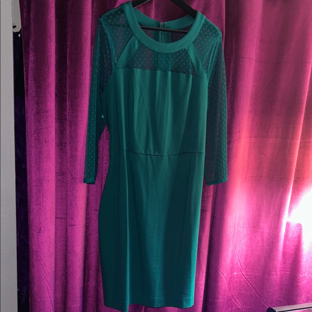 Lane Bryant Teal Long Sleeve Dress